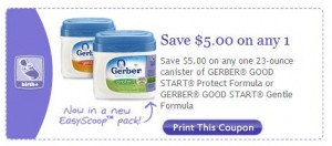 Gerber Good Start $5 Printable Facebook Coupon