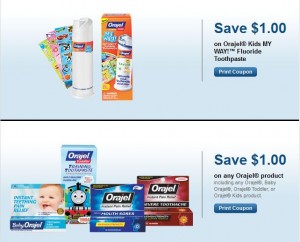 Orajel Kids, Toddler and Baby Toothpaste Printable Coupons