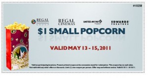 Regal Cinema $1 Popcorn Printable Coupon