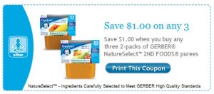 Gerber Nature Selects 2nd Foods Purees Printable Coupon